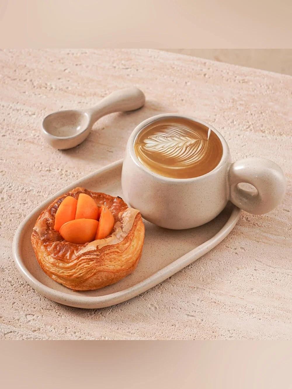 Uaral Ceramic Coffee Mugs Set,Cups Set with Saucer and Spoon